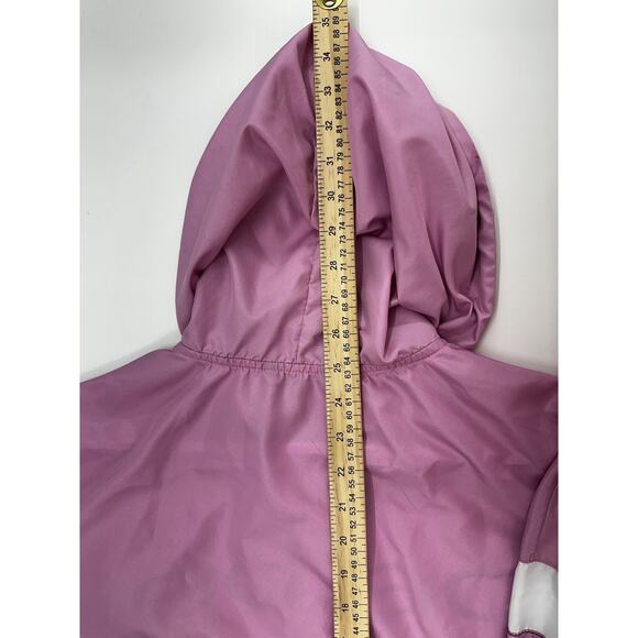 Bebe Womens Jacket Size Medium Pink Colorblock Zip Up Windbreaker Hooded - Picture 12 of 13
